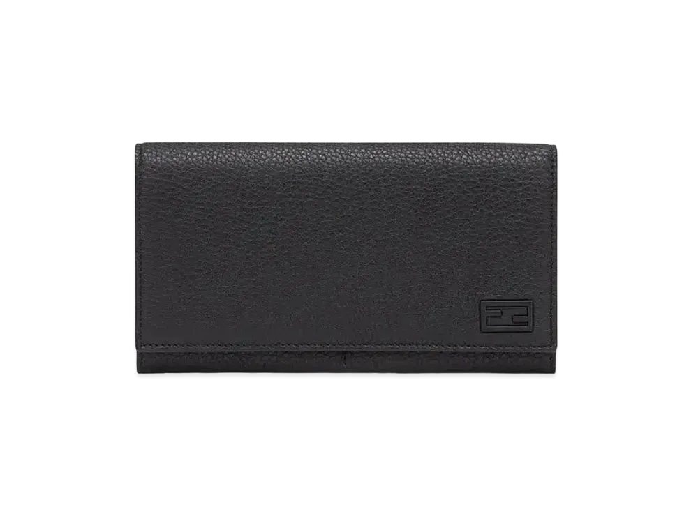 FENDI Continental Purse Leather Wallet "Black"