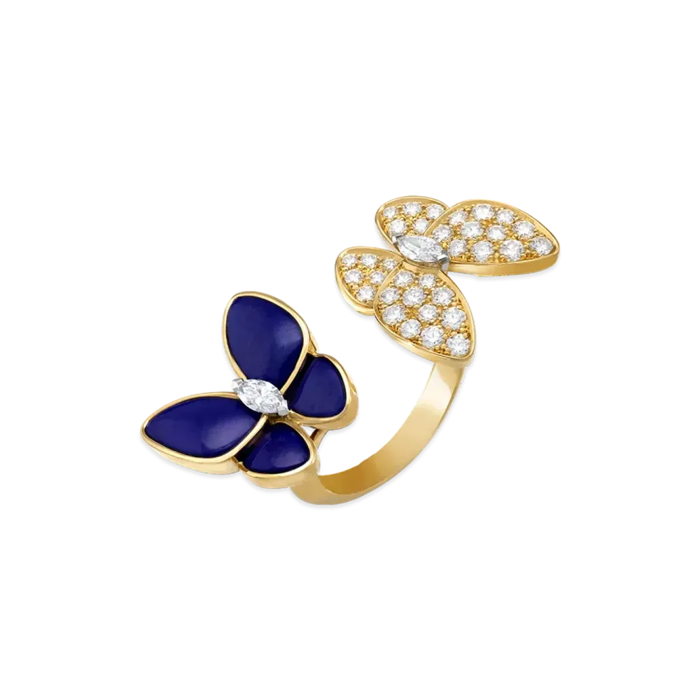 Van Cleef & Arpels Deux Papillons Entre les Doigts ring "18K Yellow gold/Diamond/Lapis lazuli"