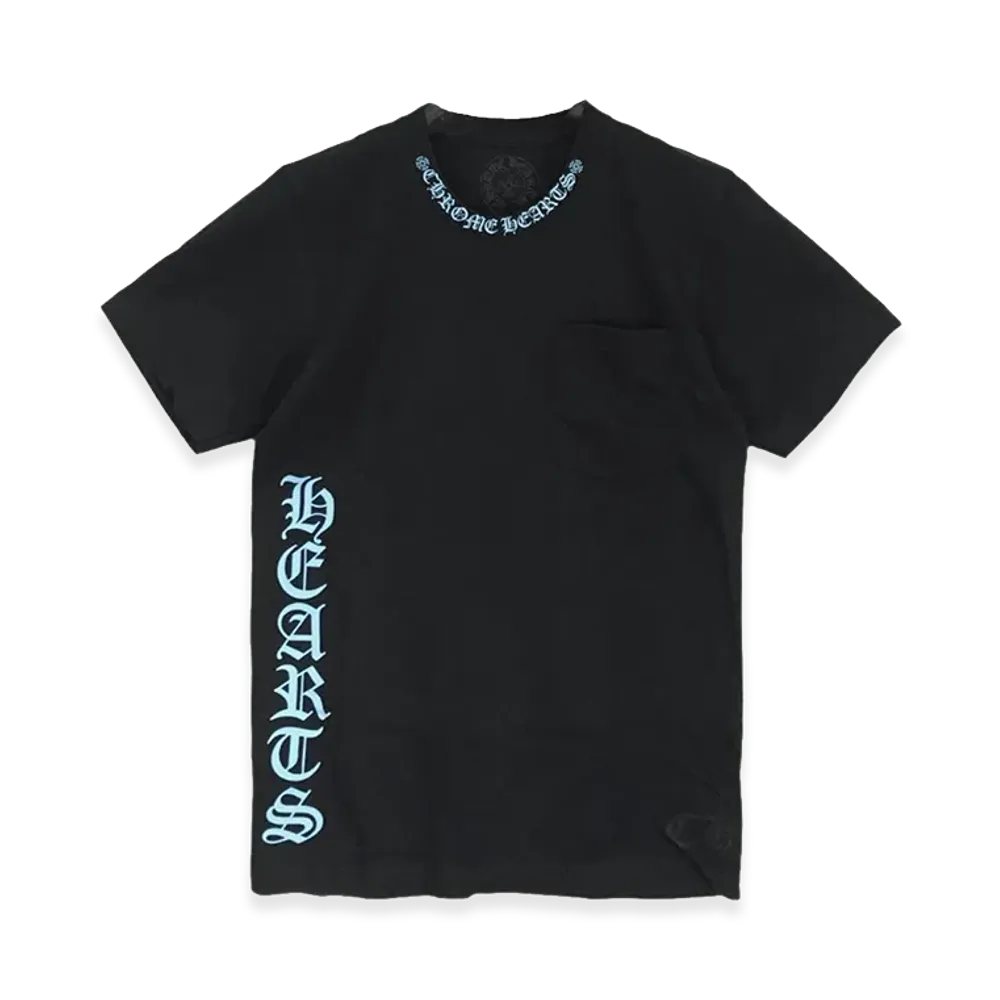Chrome Hearts Blue Script Neck Logo S/S T-Shirt "Black/Blue"