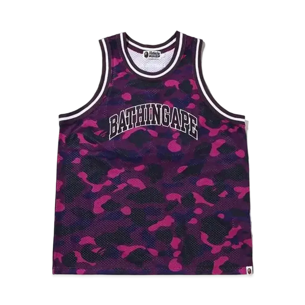 A BATHING APE COLOR CAMO BASKETBALL TANK TOP "Purple"