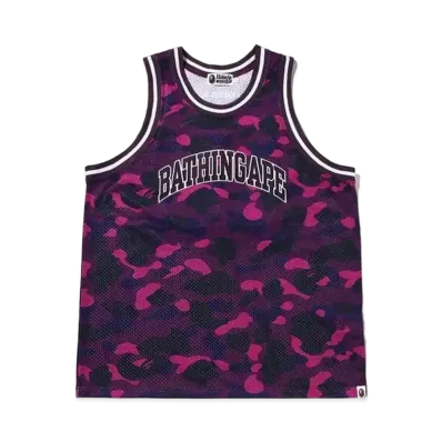 A BATHING APE COLOR CAMO BASKETBALL TANK TOP "Purple"