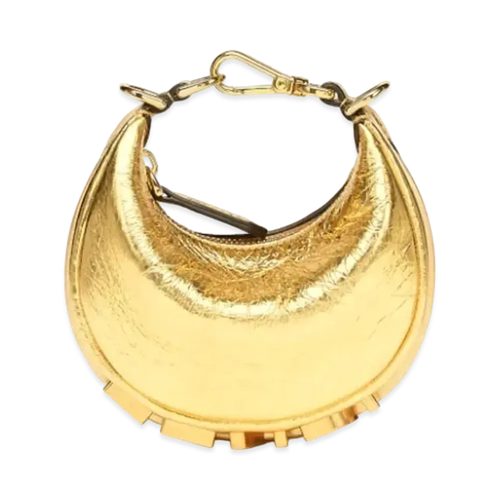 FENDI Nano Fendigraphy Leather Charm "Gold"
