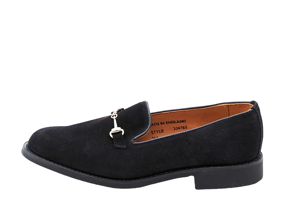 SANDERS Women's Bit Albert Slipper 266 Suede "Black" 2047BS
