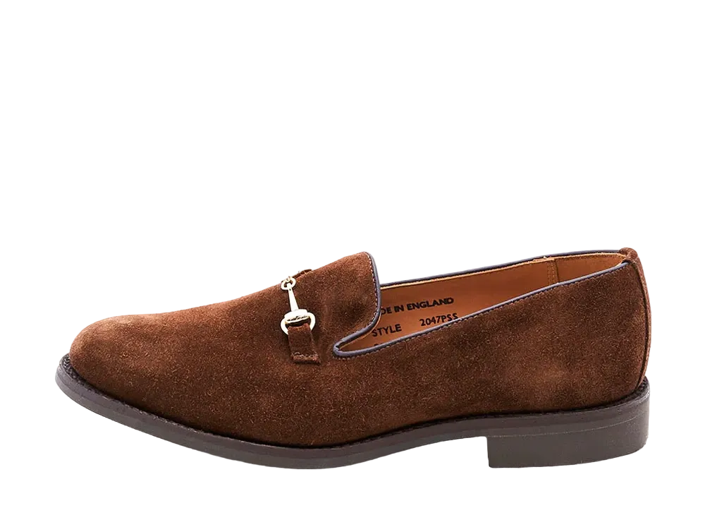 SANDERS Women's Bit Albert Slipper 266 Suede "Polo Snuff" 2047PSS
