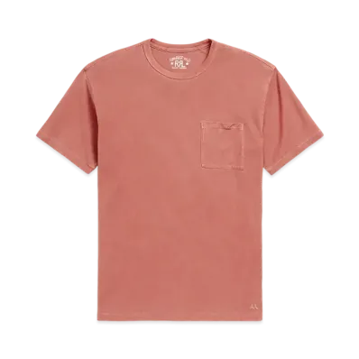RRL Ralph Lauren Garment-Dyed pocket Tee "Red"