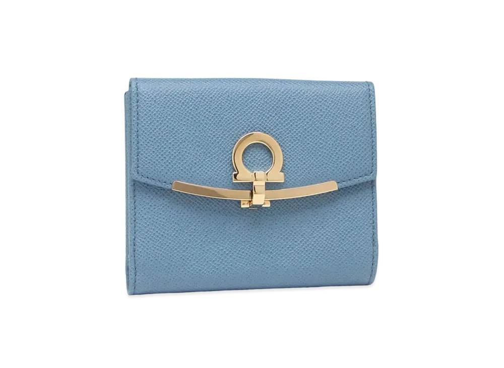 Salvatore Ferragamo Gancini French Wallet "Chambray"