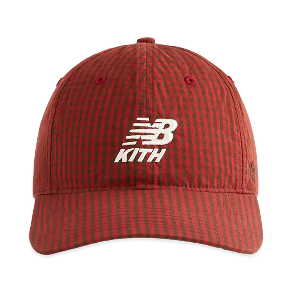 Kith x '47 x New Balance Classic Gingham Poplin Franchise LS Cap "Biking Red"