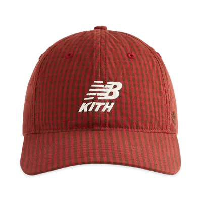 Kith x '47 x New Balance Classic Gingham Poplin Franchise LS Cap "Biking Red"