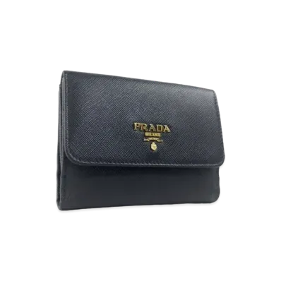 PRADA Saffiano W Hook Bicolor Wallet "Pink"