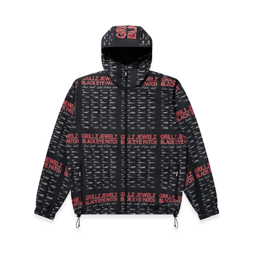 BlackEyePatch Grillz Jewelz Patterned Shell Jacket "Black"