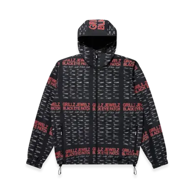 BlackEyePatch Grillz Jewelz Patterned Shell Jacket "Black"