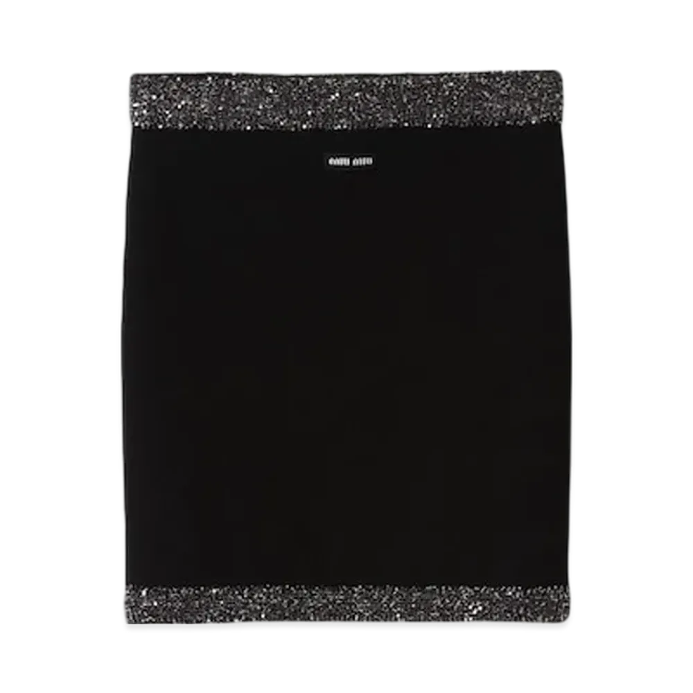MIU MIU Women's Cashmere Miniskirt "Black"