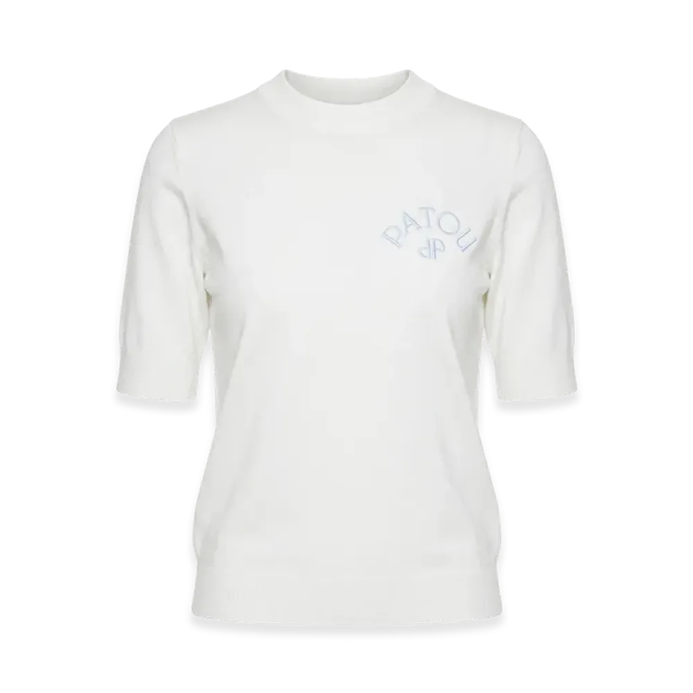 PATOU Women's Bow Collar Sweater "White"