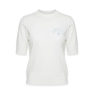 PATOU Women's Bow Collar Sweater "White"