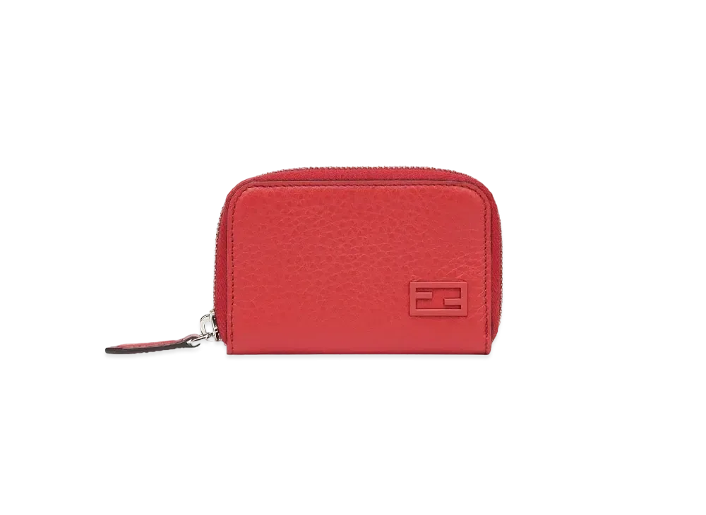 FENDI Zip-Around Wallet Leather Wallet "Red"