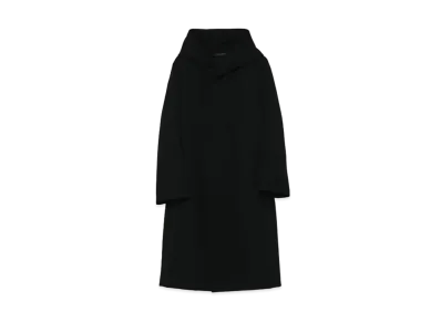 Yohji Yamamoto Pour Homme REGULATION W/GABARDINE SNAP BUTTON HOODED COAT "Black"