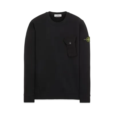 Stone Island 60419 BRUSHED COTTON FLEECE "Black"