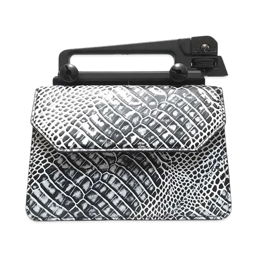GANIKAWA CROCO HAND BAG(L) "BLACK x WHITE"