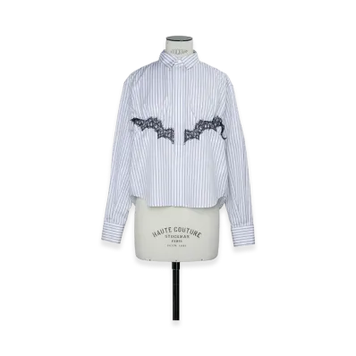 sacai Women's Poplin Shirt "Off White Stripe"