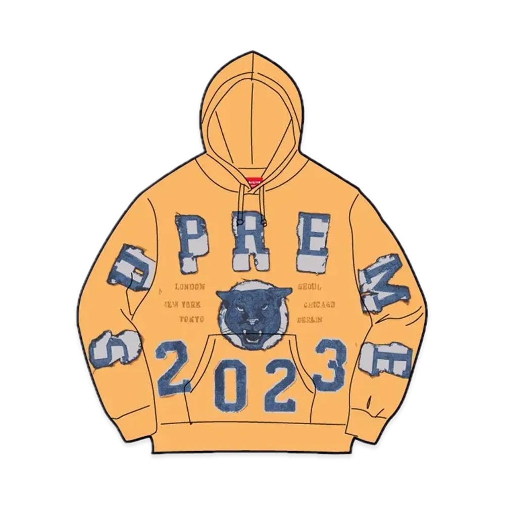 Supreme Washed Panther Hooded Sweatshirt "Dusty Gold"