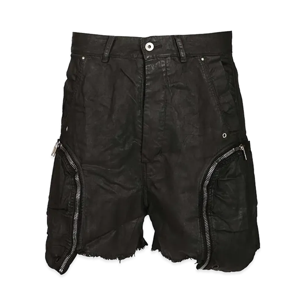 Rick Owens DRKSHDW Bauhaus Frayed Denim Shorts "Black"