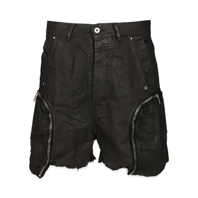 Rick Owens DRKSHDW Bauhaus Frayed Denim Shorts "Black"