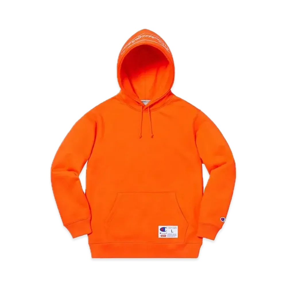 Supreme x Champion Outline Hooded Sweatshirt "Orange"