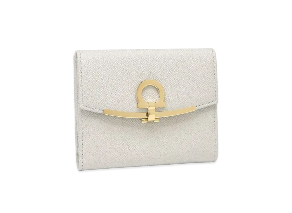 Salvatore Ferragamo Gancini French Wallet "Gull Grey"