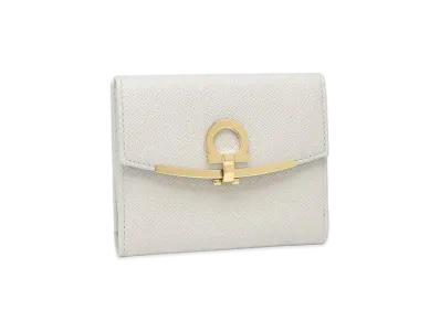 Salvatore Ferragamo Gancini French Wallet "Gull Grey"