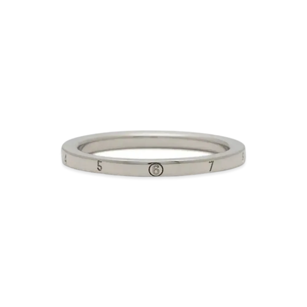 MM6 Maison Margiela Numeric Minimal Signature Ring "Palladium"