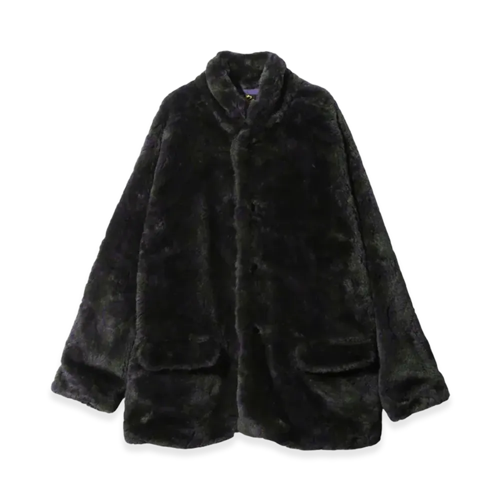 NEEDLES S.C. Car Coat Fur Paisley "GreenPurple"