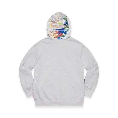 Supreme Globe Zip Up Hooded Sweatshirt "Heather Grey"