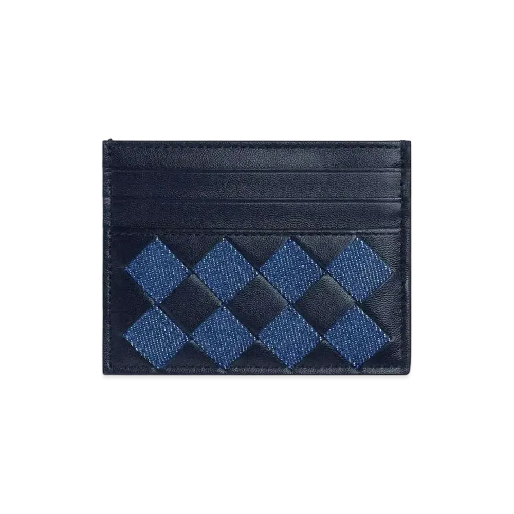 Bottega Veneta Intrecciato Credit Card Case "Abyss/Indigo"