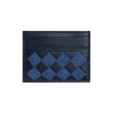 Bottega Veneta Intrecciato Credit Card Case "Abyss/Indigo"