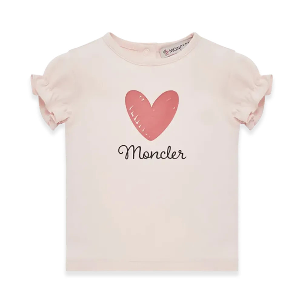 MONCLER Kids Heart Logo T-Shirt "Pink"