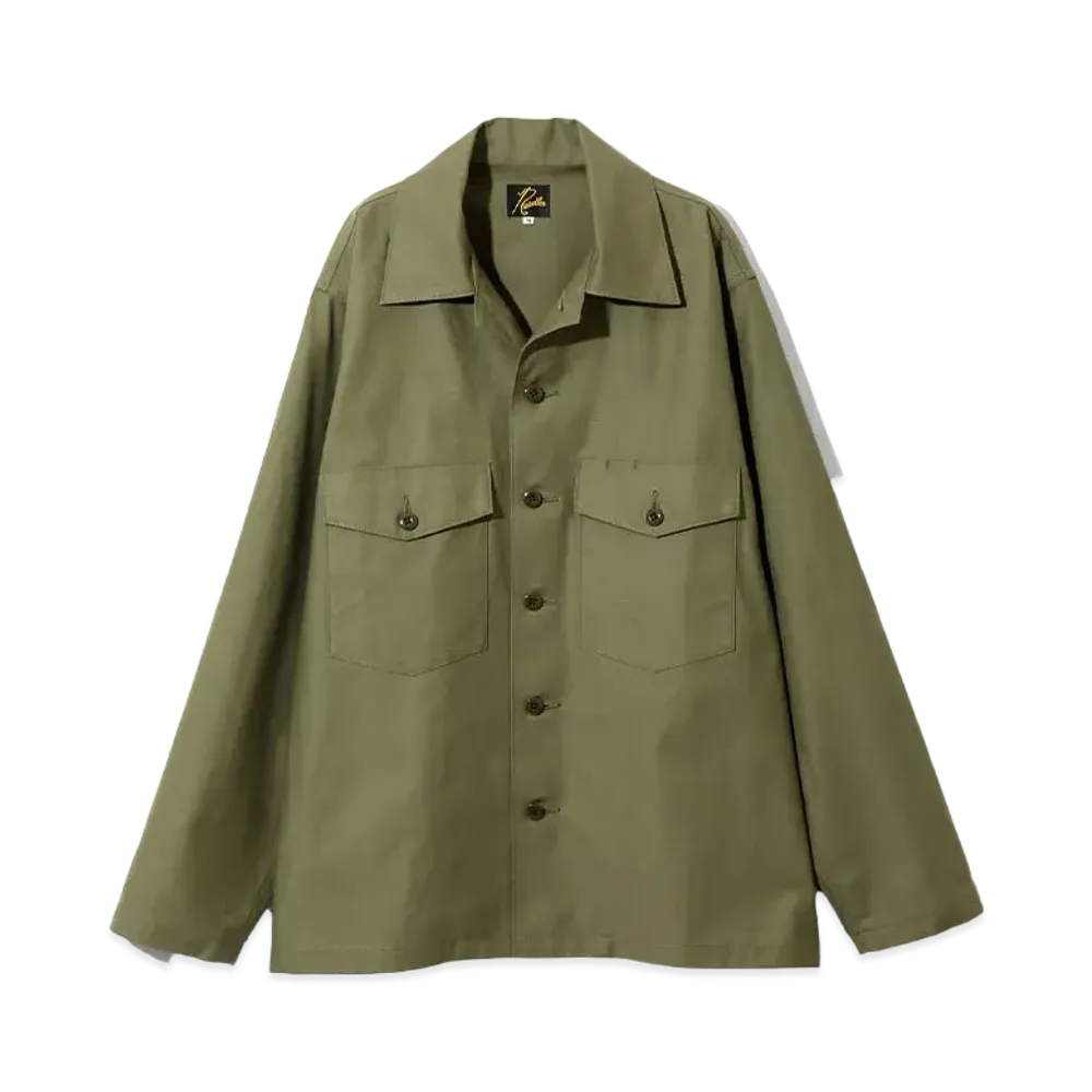 Needles L/S Fatigue Shirt Back Sateen "Khaki"