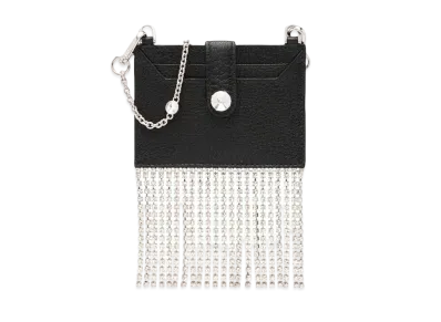 MIU MIU Crystal With Madras Leather Card Case "Black"