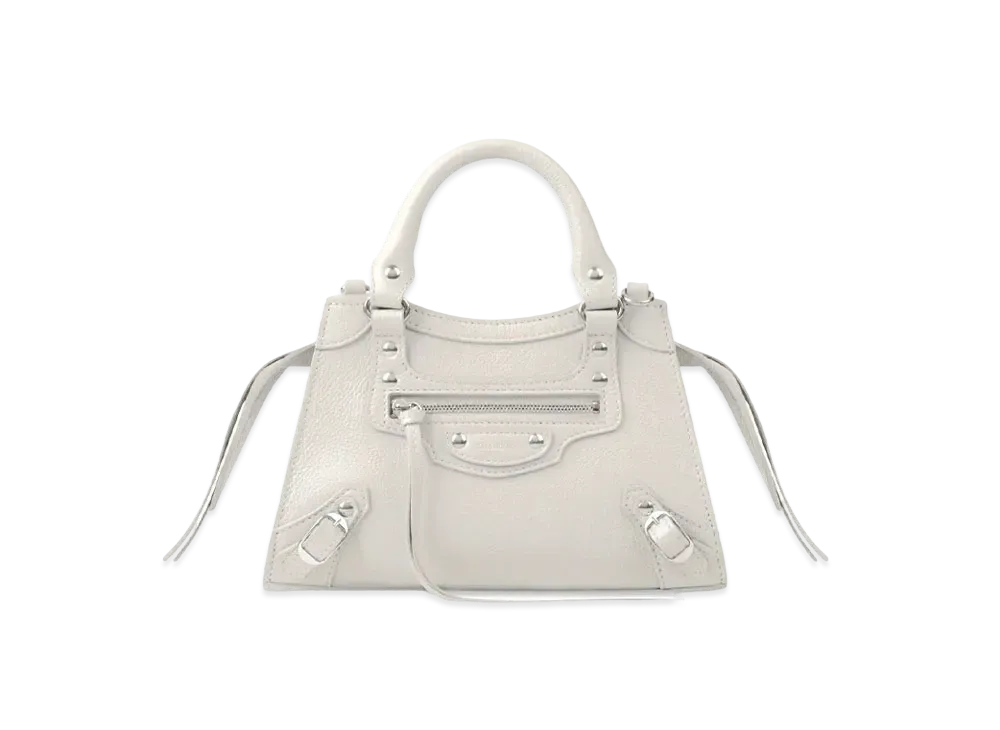 BALENCIAGA Women's Neo Classic Large Top Handle Bag With Short Handle "Chalky White"