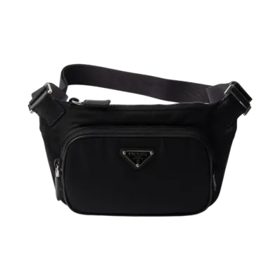 PRADA Re-Nylon x Saffiano Leather Shoulder Bag "Black"