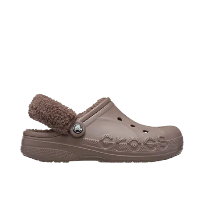 Crocs Baya Lined Fuzz Strap Clog "Truffle"