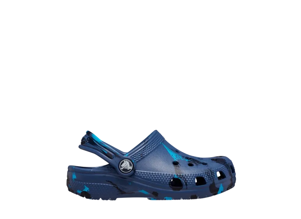 Crocs Little Kids Classic Marbled Clog "Navy/Multi"