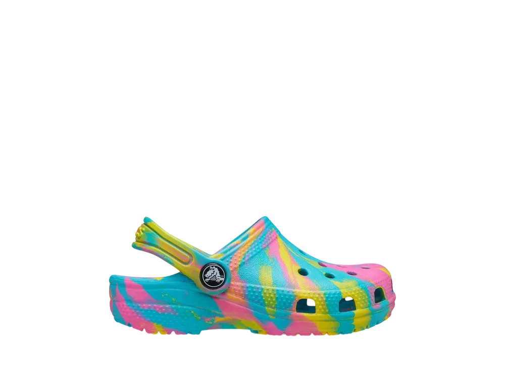 Crocs Little Kids Classic Marbled Clog "Digital Aqua/Multi"
