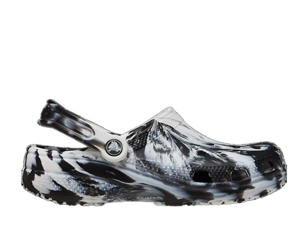 Crocs Classic Marbled Clog "White/Black"