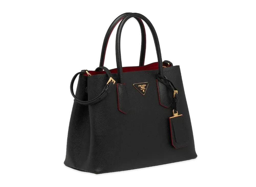 PRADA Double Small Bag "Black/Red"