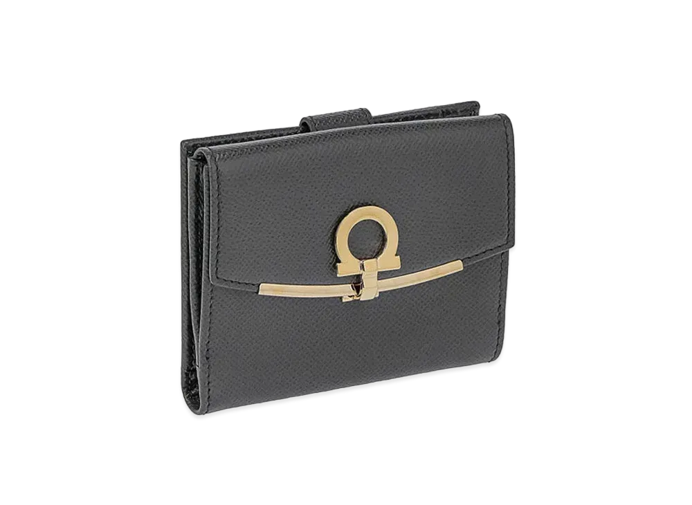 Salvatore Ferragamo Gancini French Wallet "Black"