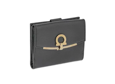 Salvatore Ferragamo Gancini French Wallet "Black"
