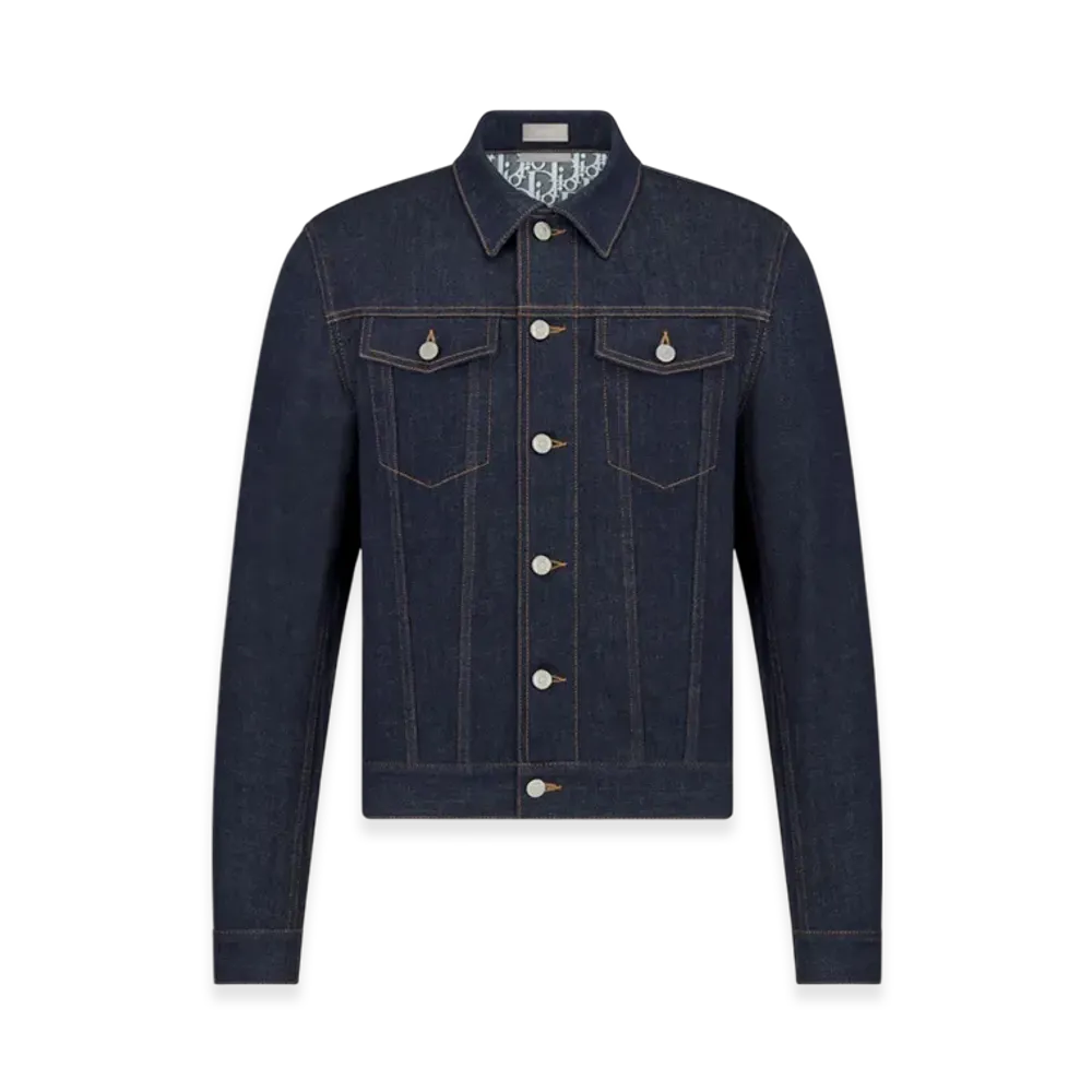 Dior Oblique Low Cotton Denim Jacket "Blue"