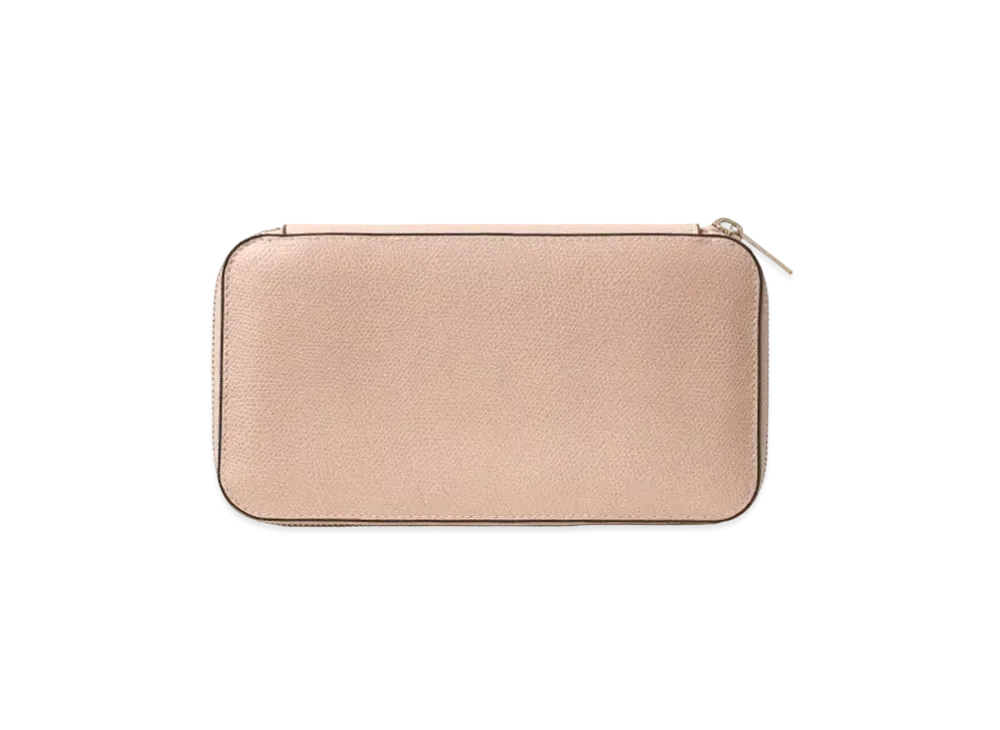 Valextra Round Zip 12 Card "Powder Pink"
