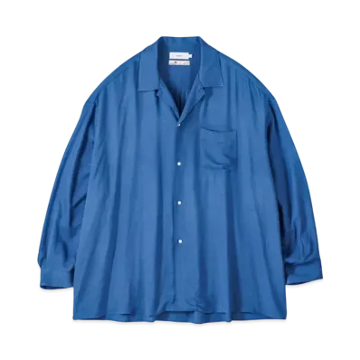 Graphpaper Sidogras Twill Viscose Oversized Sleeping Shirt "Blue"