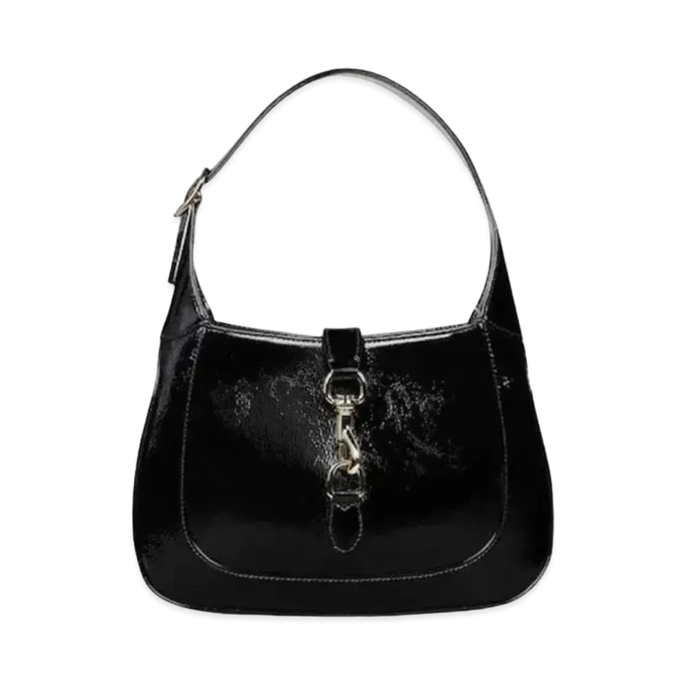GUCCI Jackie Small Shoulder Bag Patent Leather "Black"